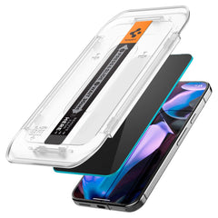 GEBROCHENES GLAS SPIGEN GLAS.TR "EZ FIT" 2-PACK GOOGLE PIXEL 9 PRO XL PRIVATSPHÄRE