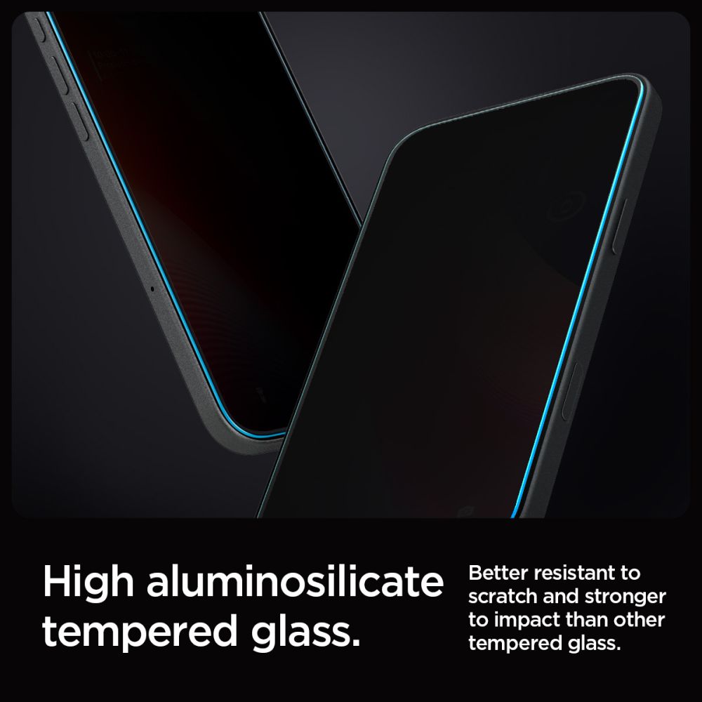 Gehärtetes Glas Spigen Glas.Tr "EZ FIT" 2-PACK iPhone 16 Pro Datenschutz