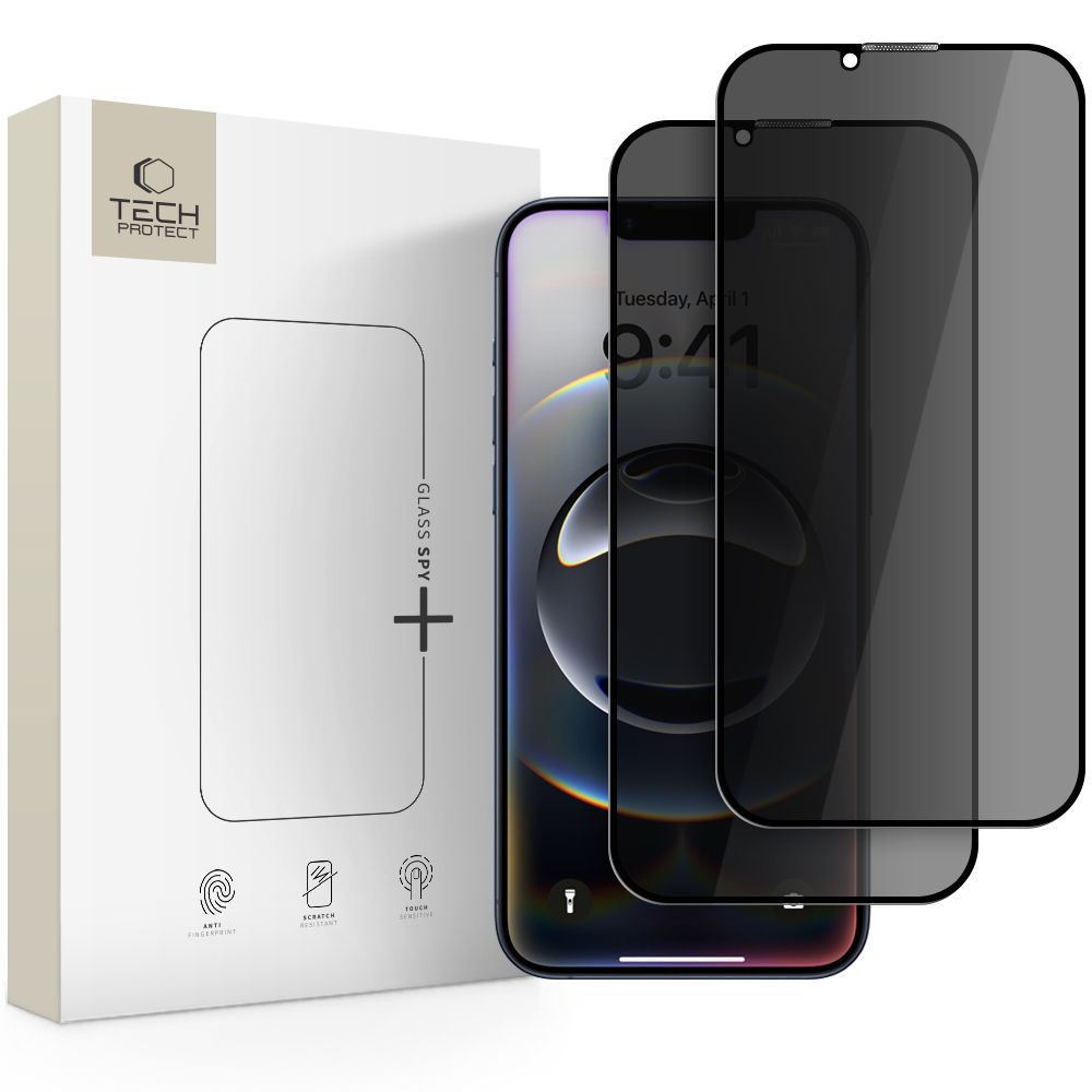 Gehärtetes Glas TECH-PROTECT GLASS SPY+ 2-PACK IPHONE 16E PRIVATSPHÄRE