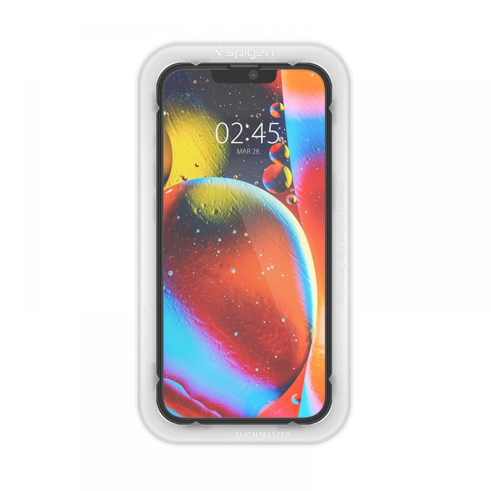 2X HARTGLAS SPIGEN ALM GLASS FC 2-PACK IPHONE 13 / 13 PRO SCHWARZ