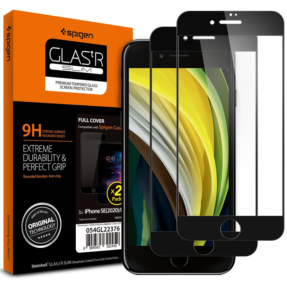 SPIGEN GLAS FC 2-PAKET IPHONE 7/8/SE 2020 / SE 2022 SCHWARZ