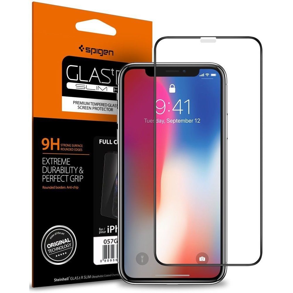 HARTGLAS SPIGEN GLASS FC IPHONE X/XS SCHWARZ