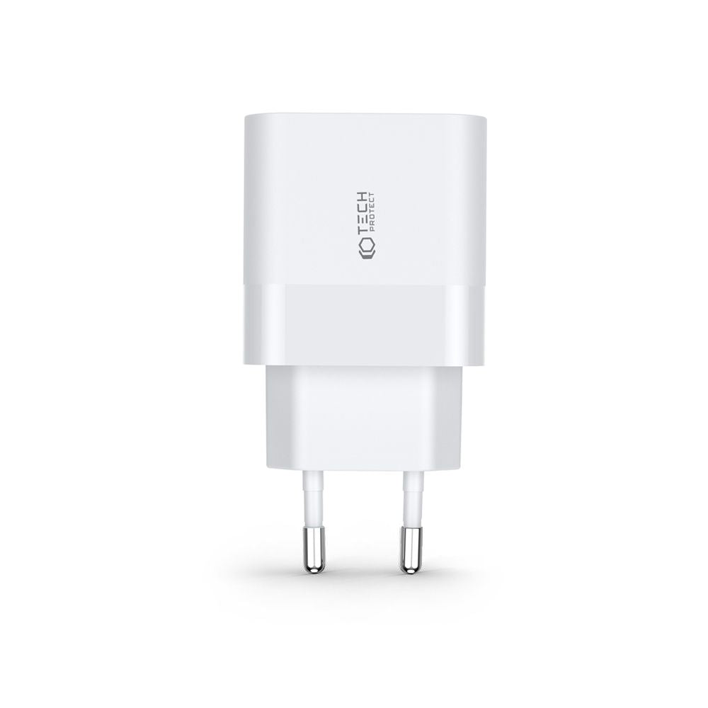 NETZLADEGERÄT FÜR HANDY UND TABLET TECH-PROTECT C30W 2-PORT NETZLADEGERÄT PD30W/QC3.0 WEISS