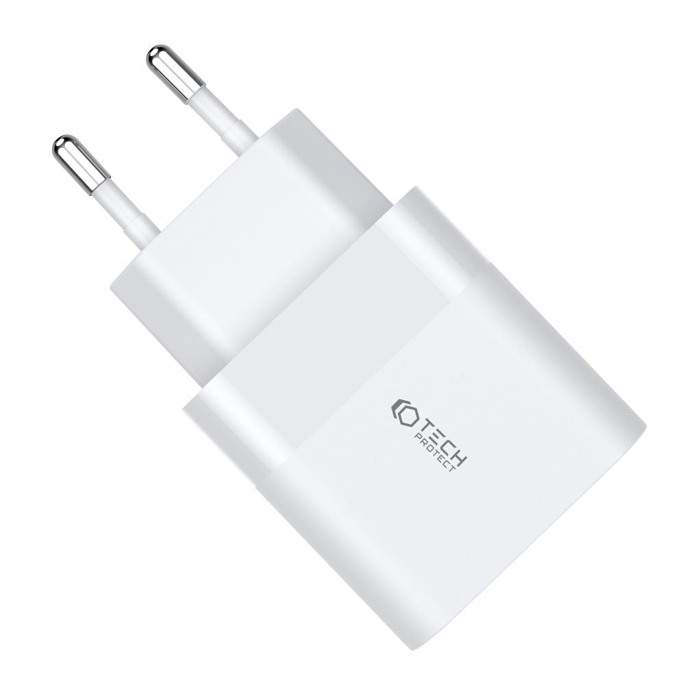NETZLADEGERÄT FÜR HANDY UND TABLET TECH-PROTECT C30W 2-PORT NETZLADEGERÄT PD30W/QC3.0 WEISS
