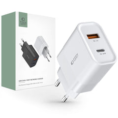 NETZLADEGERÄT FÜR HANDY UND TABLET TECH-PROTECT C30W 2-PORT NETZLADEGERÄT PD30W/QC3.0 WEISS