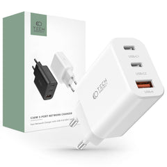 NETZLADEGERÄT FÜR HANDY UND TABLET TECH-PROTECT C30W 3-PORT NETZLADEGERÄT PD30W/QC3.0 WEISS