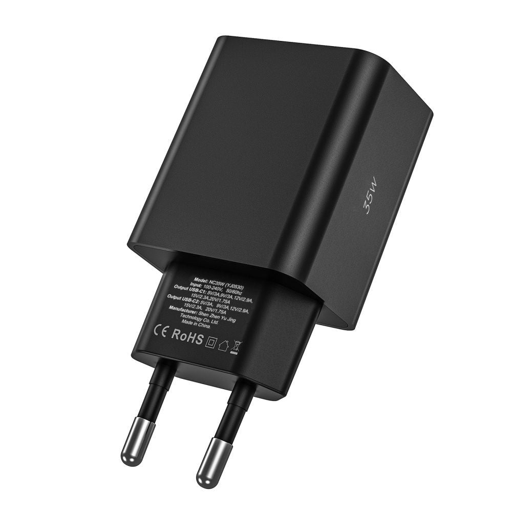 NETZLADEGERÄT FÜR HANDY UND TABLET TECH-PROTECT C35W 2-PORT NETZLADEGERÄT PD35W + TYPE-C KABEL WEISS