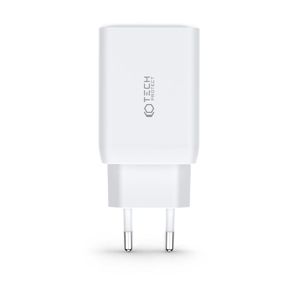 NETZLADEGERÄT FÜR HANDY UND TABLET TECH-PROTECT C65W 3-PORT NETZLADEGERÄT PD65W/QC3.0 WEISS