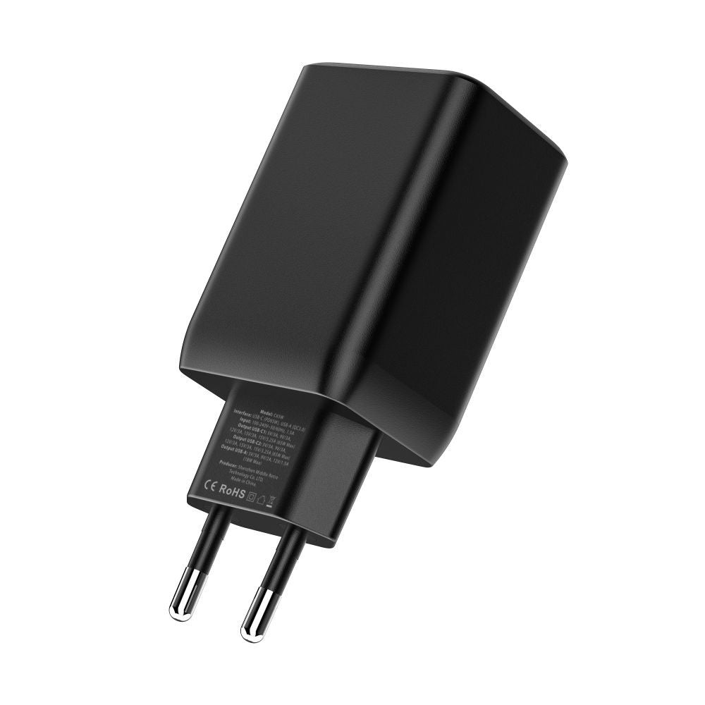 NETZLADEGERÄT FÜR HANDY UND TABLET TECH-PROTECT C65W 3-PORT NETZLADEGERÄT PD65W/QC3.0 WEISS