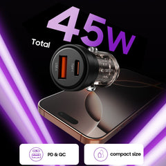 TECH-PROTECT CC03 2-PORT AUTO-LADEGERÄT PD45W/QC3.0 SCHWARZ