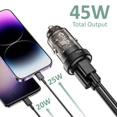 TECH-PROTECT CC45W 2-PORT AUTO-LADEGERÄT PD45W/QC3.0 SCHWARZ