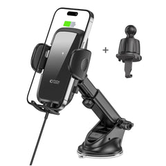 HANDYHALTERUNG FÜR DAS AUTO MIT DRAHTLOSEM LADEN TECH-PROTECT CM15W-V1 ARMATURENBRETT & BELÜFTUNG AUTOHALTERUNG WIRELESS CHARGER 15W SCHWARZ