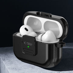 TECH-PROTECT DEFENDER HOOK MAGSAFE HÜLLE FÜR APPLE AIRPODS PRO 1 / 2 SCHWARZ