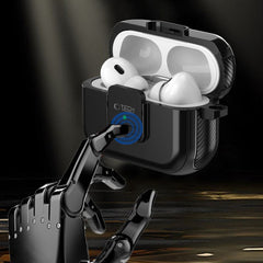 TECH-PROTECT DEFENDER HOOK MAGSAFE HÜLLE FÜR APPLE AIRPODS PRO 1 / 2 SCHWARZ