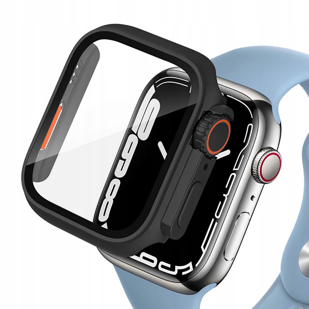 360° SCHUTZHÜLLE FÜR APPLE WATCH 44 MM DOOP DEFENSE 360GUARD SCHWARZ/ORANGE