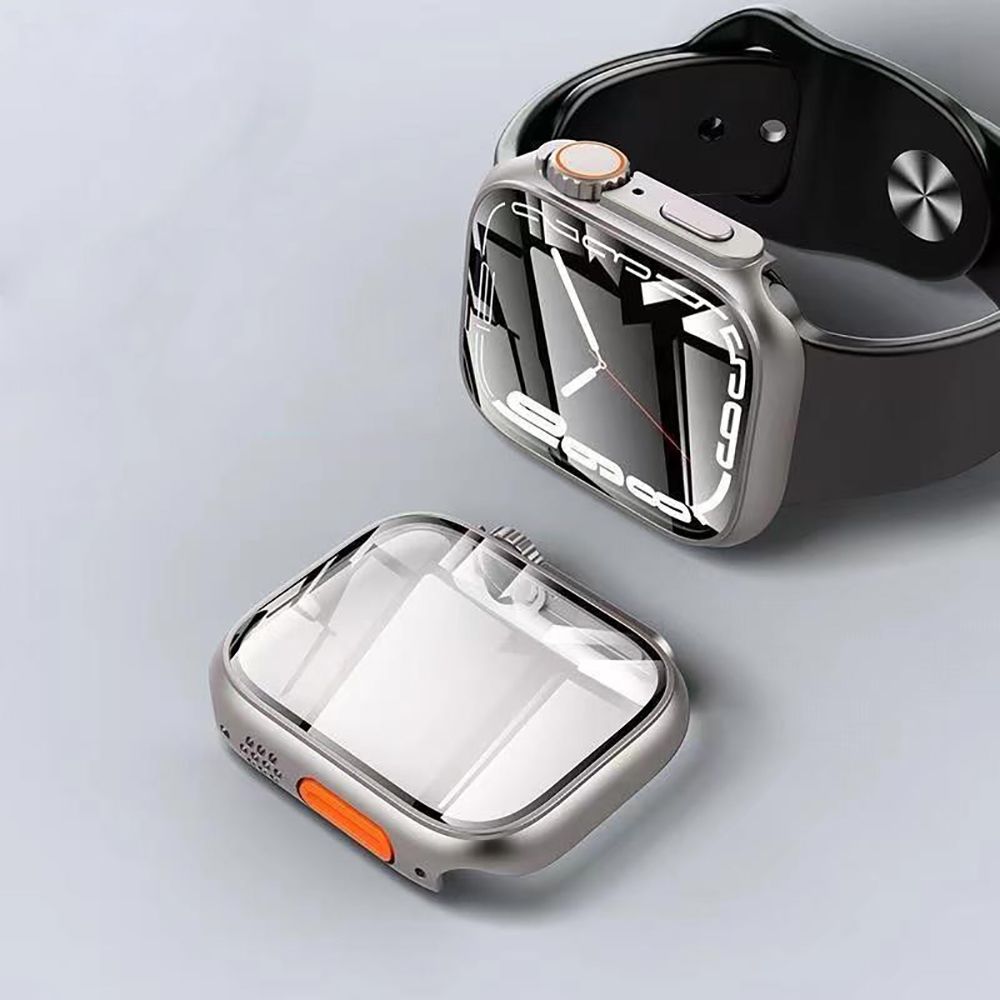 360° SCHUTZHÜLLE FÜR APPLE WATCH 45 MM DOOP DEFENSE 360GUARD TITAN/ORANGE
