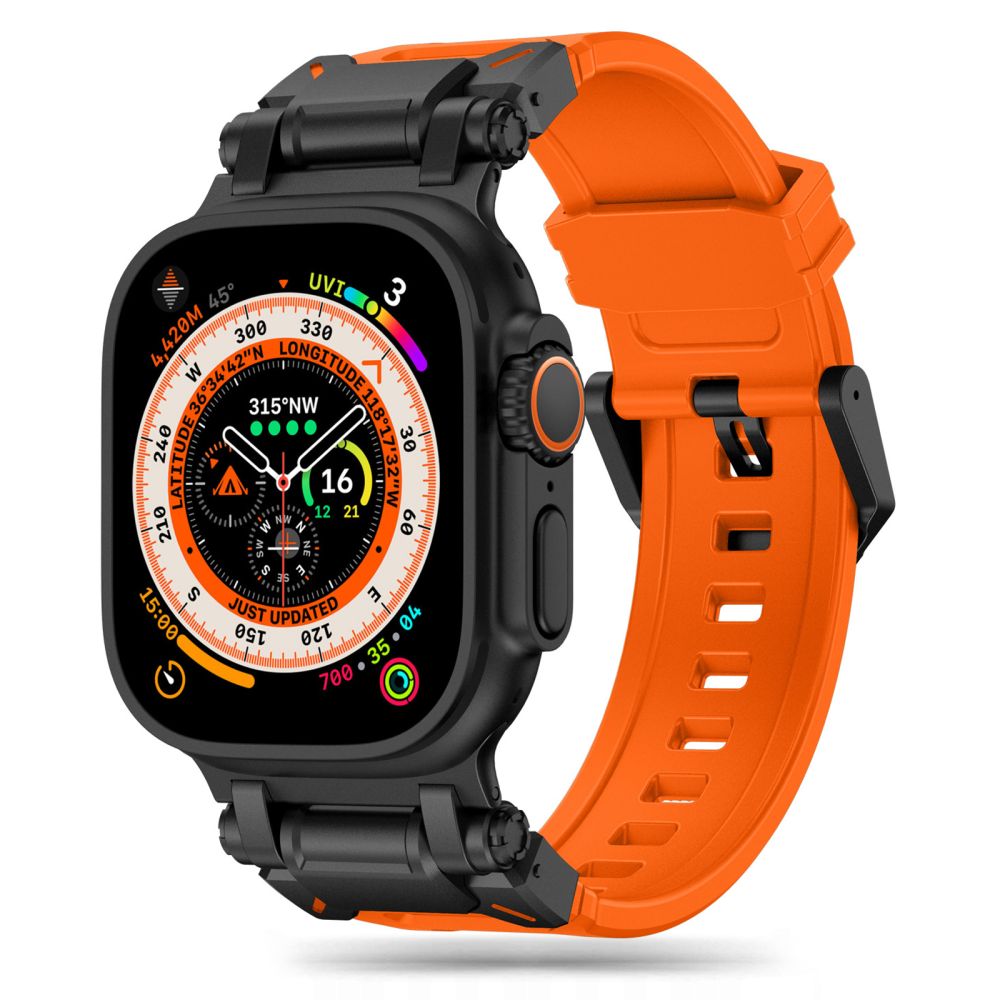 TECH-PROTECT DELTA PRO ARMBAND FÜR APPLE WATCH 6 / 7 / 8 / 9 / 10 / SE / ULTRA 1 / 2 (44 / 45 / 46 / 49 MM) ORANGE/ SCHWARZ