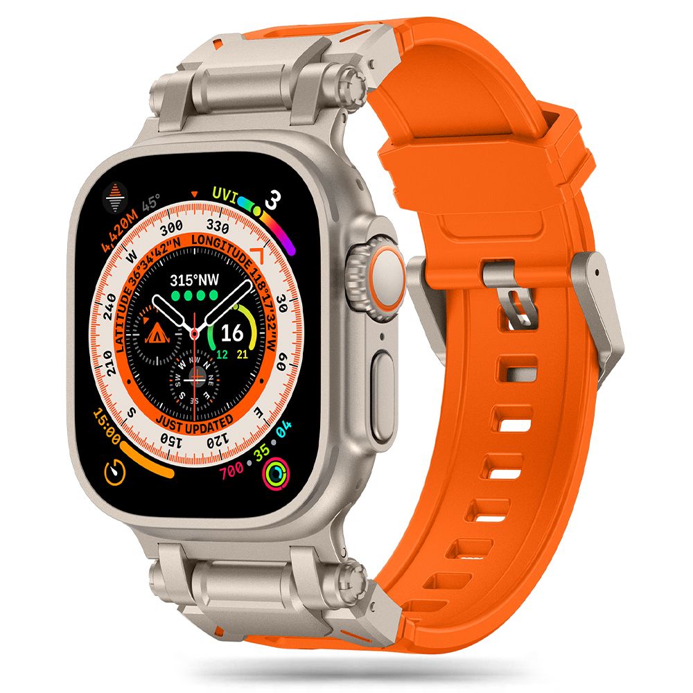 TECH-PROTECT DELTA PRO ARMBAND FÜR APPLE WATCH 6 / 7 / 8 / 9 / 10 / SE / ULTRA 1 / 2 (44 / 45 / 46 / 49 MM) ORANGE/TITAN