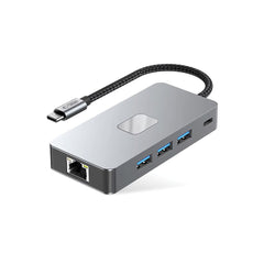 TECH-PROTECT HB05 HUB ADAPTER 9IN1 TYPE-C + USB2.0 + USB3.0 + HDMI 4K 60HZ + SD/TF + PD100W + RJ45 1000M RAUMGRAU