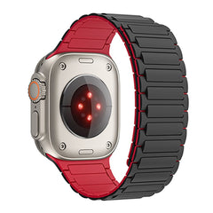 REMEN SCHLIEßEN DOOP ICONBAND MAGNETISCH APPLE WATCH 4 / 5 / 6 / 7 / 8 / 9 / SE / ULTRA 1 / 2 (42 / 44 / 45 / 49 MM) SCHWARZ/ROT