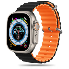 REMEN FÜR DOOP ICONBAND PRO APPLE WATCH 6 / 7 / 8 / 9 / 10 / SE / ULTRA 1 / 2 (44 / 45 / 46 / 49 MM) SCHWARZ/ORANGE