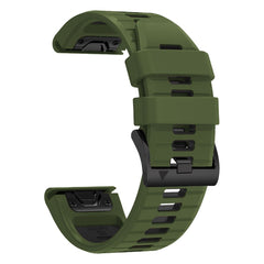 SILIKONARMBAND FÜR GARMIN 26MM FENIX 3 / 5X / 3HR / 5X PLUS / 6X / 6X PRO / 7X ENDURO EXPLORER PRO ARMY GRÜN / SCHWARZ