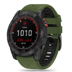 SILIKONARMBAND FÜR GARMIN 26MM FENIX 3 / 5X / 3HR / 5X PLUS / 6X / 6X PRO / 7X ENDURO EXPLORER PRO ARMY GRÜN / SCHWARZ