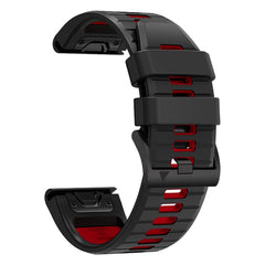 SILIKONARMBAND FÜR GARMIN 26MM FENIX 3 / 5X / 3HR / 5X PLUS / 6X / 6X PRO / 7X DOOP EXPLORER PRO SCHWARZ / ROT