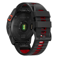 SILIKONARMBAND FÜR GARMIN 26MM FENIX 3 / 5X / 3HR / 5X PLUS / 6X / 6X PRO / 7X DOOP EXPLORER PRO SCHWARZ / ROT