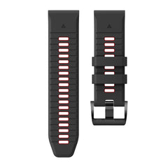 SILIKONARMBAND FÜR GARMIN 26MM FENIX 3 / 5X / 3HR / 5X PLUS / 6X / 6X PRO / 7X DOOP EXPLORER PRO SCHWARZ / ROT