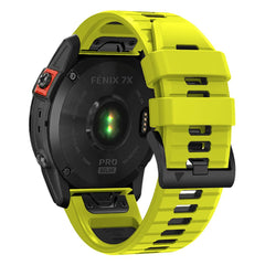 SILIKONARMBAND FÜR GARMIN 26MM FENIX 3 / 5X / 3HR / 5X PLUS / 6X / 6X PRO / 7X DOOP EXPLORER PRO LIME / SCHWARZ