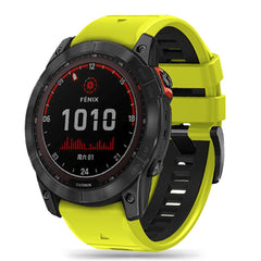 SILIKONARMBAND FÜR GARMIN 26MM FENIX 3 / 5X / 3HR / 5X PLUS / 6X / 6X PRO / 7X DOOP EXPLORER PRO LIME / SCHWARZ