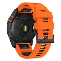 SILIKONARMBAND FÜR GARMIN 26MM FENIX 3 / 5X / 3HR / 5X PLUS / 6X / 6X PRO / 7X DOOP EXPLORER PRO ORANGE / SCHWARZ