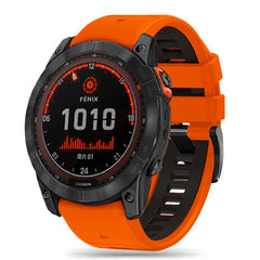 SILIKONARMBAND FÜR GARMIN 26MM FENIX 3 / 5X / 3HR / 5X PLUS / 6X / 6X PRO / 7X DOOP EXPLORER PRO ORANGE / SCHWARZ