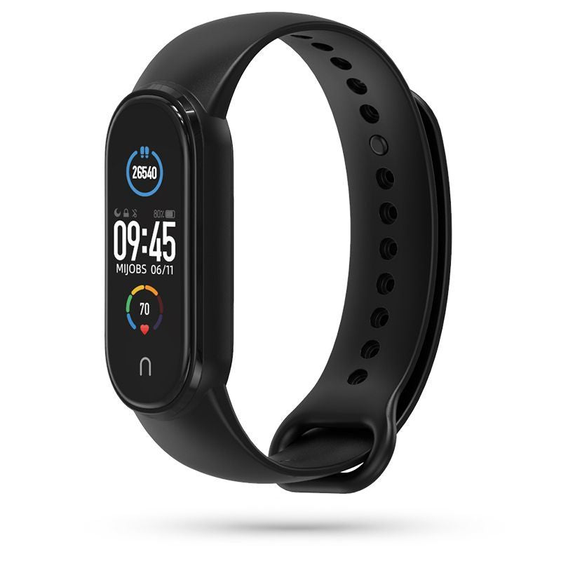 SILIKONARMBAND FÜR XIAOMI MI SMART BAND 5 / 6 / 6 NFC HEYBAND ICON SCHWARZ