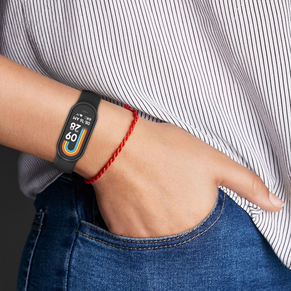 SILIKONARMBAND FÜR XIAOMI MI BAND 8 / 9 / NFC HEYBAND ICON SCHWARZ