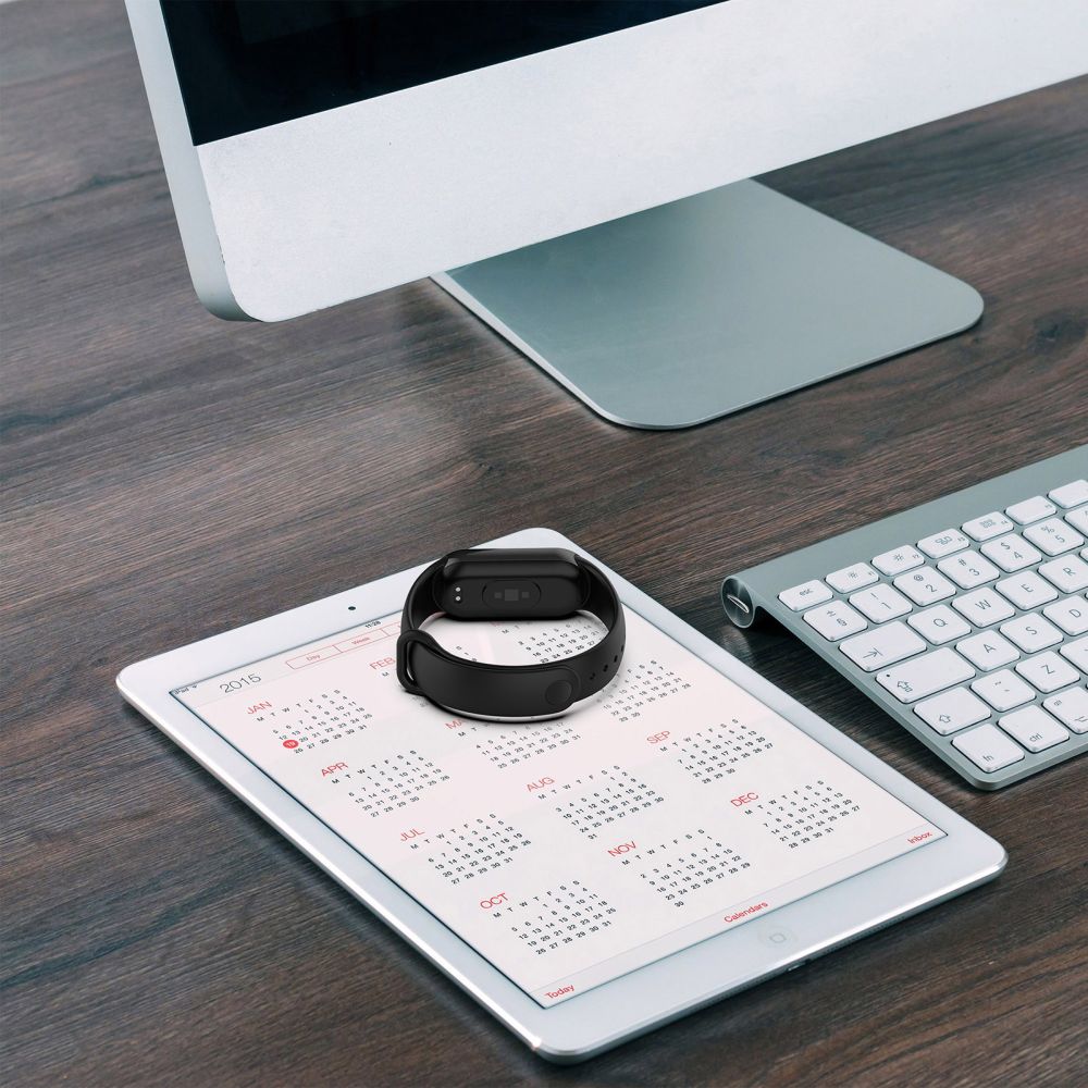 SILIKONARMBAND FÜR XIAOMI MI BAND 8 / 9 / NFC HEYBAND ICON SCHWARZ