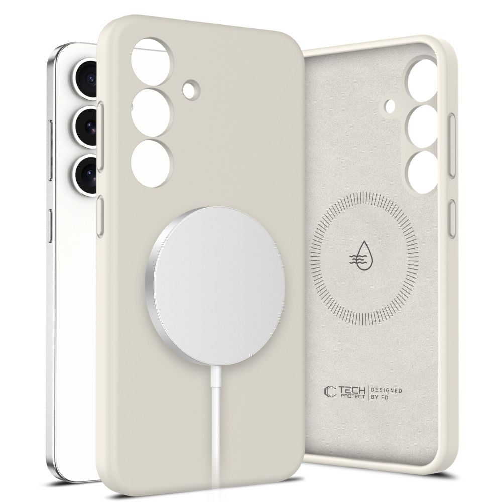TECH-PROTECT HÜLLE FLÜSSIG SILIKON MAGSAFE GALAXY S25 COSMIC LATTE