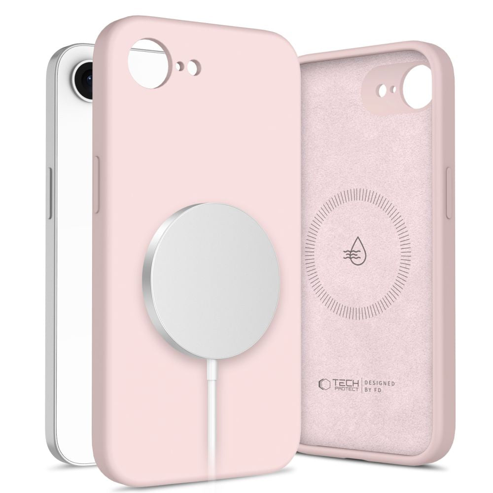 TECH-PROTECT HÜLLE FLÜSSIGES SILIKON MAGSAFE IPHONE 16E PINK PERLE