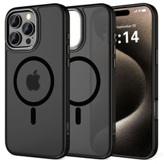 HÜLLE FÜR IPHONE 16 PRO TECH-PROTECT MAGEDGE MAGSAFE MATTE SCHWARZ/GUNMETALL