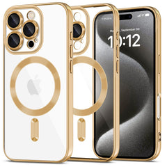 HÜLLE FÜR IPHONE 16 PRO TECH-PROTECT MAGFLEX MAGSAFE GLÄNZEND GOLD