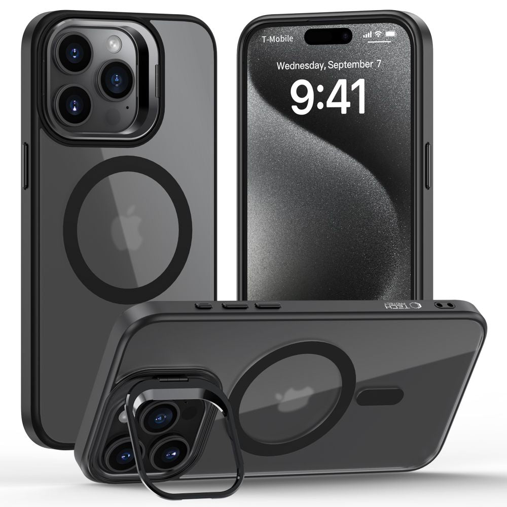TECH-PROTECT MAGSTAND MAGSAFE IPHONE 15 PRO MATTE SCHWARZ