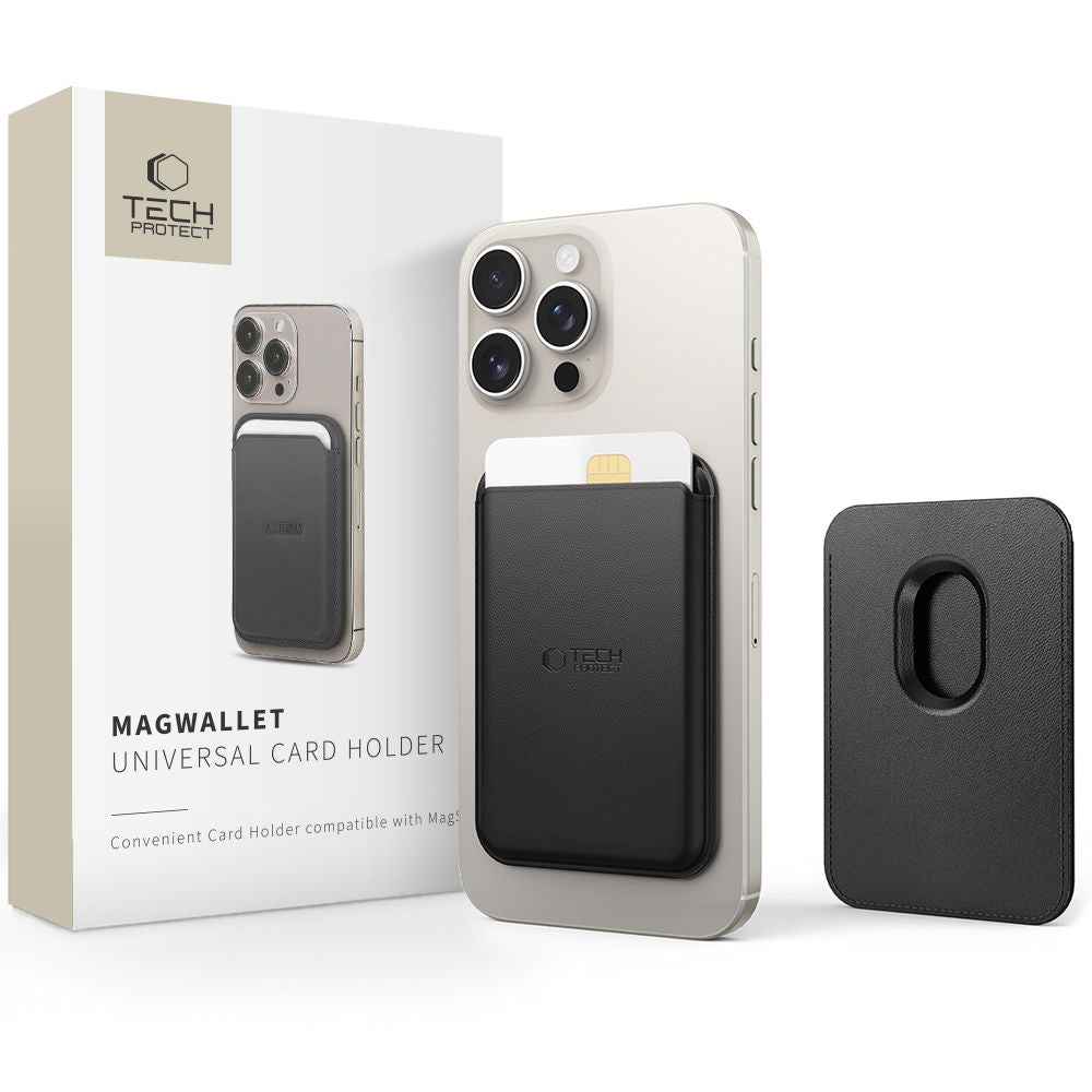 TECH-PROTECT MAGWALLET MAGSAFE UNIVERSAL MAGNETISCHER KARTENHALTER SCHWARZ
