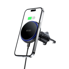 HANDYHALTERUNG FÜR DAS AUTO MIT DRAHTLOSEM LADEN TECH-PROTECT MM15W-V4 MAGNETISCHER MAGSAFE BELÜFTUNGS-AUTOHALTER WIRELESS CHARGER 15W SCHWARZ
