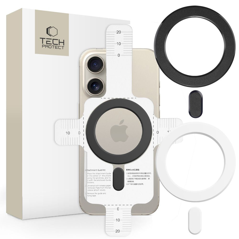 TECH-PROTECT MMP-100 MAGNETISCHER MAGSAFE RING 2-PAK SCHWARZ & WEISS