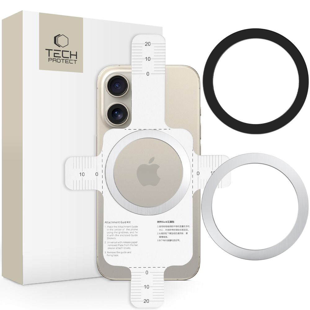 TECH-PROTECT MMP-110 2IN1 MAGNETISCHER MAGSAFE RING SILBER & SCHWARZ