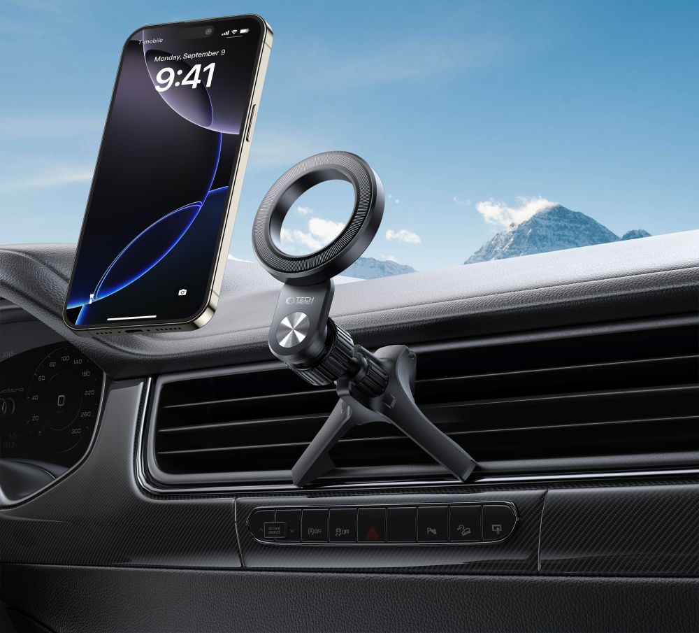 TELEFONHALTER FÜR DAS AUTO TECH-PROTECT N53 MAGNETIC MAGSAFE STABILER BELÜFTUNGSAUTOHALTER SCHWARZ