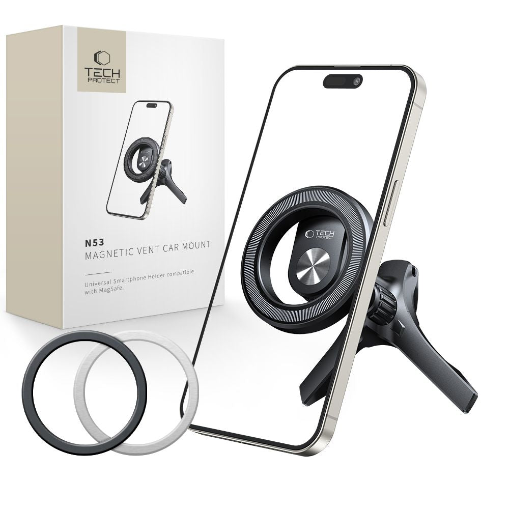 TELEFONHALTER FÜR DAS AUTO TECH-PROTECT N53 MAGNETIC MAGSAFE STABILER BELÜFTUNGSAUTOHALTER SCHWARZ