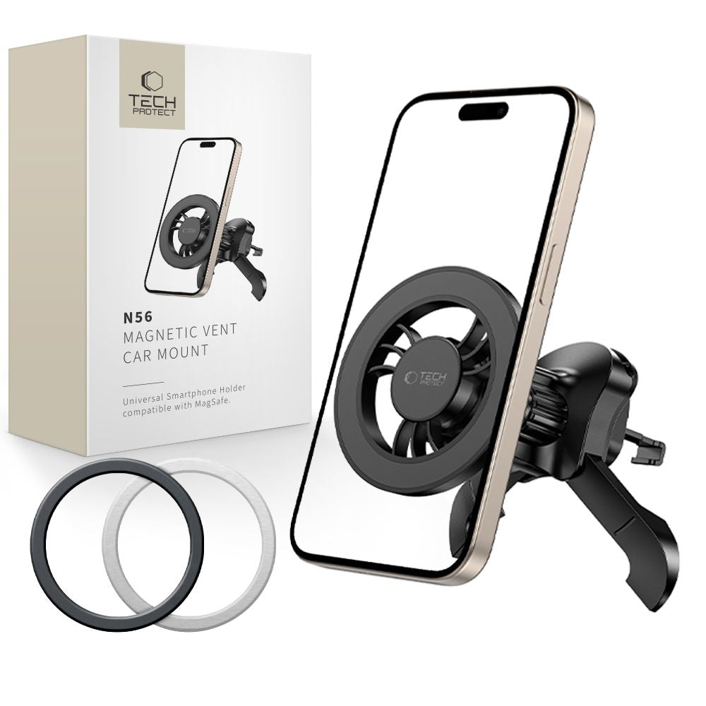 HANDYHALTERUNG FÜR AUTO TECH-PROTECT N56 MAGNETIC MAGSAFE STABILE BELÜFTUNGSHALTERUNG SCHWARZ