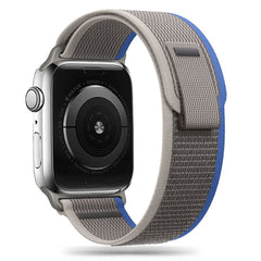 REMEN FÜR APPLE WATCH 4 / 5 / 6 / 7 / 8 / 9 / SE (38 / 40 / 41 MM) GRAU/BLAU aus NYLON
